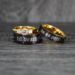 Til Death Do Us Part Rings, Til Death Do Us Part Wedding Rings, Black Wedding Bands