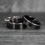 Couple Rings, Couple Wedding Rings, Couple Wedding Band, Black Wedding Rings