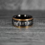 Til Valhalla Rings, Viking Rings, Runes Rings, Vegvísir Ring, Nordic Rings, Norsemen Rings, Nordic Runes Rings, Black Tungsten Bands - Image 4