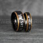 Til Valhalla Rings, Viking Rings, Runes Rings, Vegvísir Ring, Nordic Rings, Norsemen Rings, Nordic Runes Rings, Black Tungsten Bands - Image 2