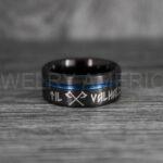 Til Valhalla Rings, Viking Rings, Runes Rings, Vegvísir Ring, Nordic Rings, Norsemen Rings, Nordic Runes Rings, Black Tungsten Bands - Image 3