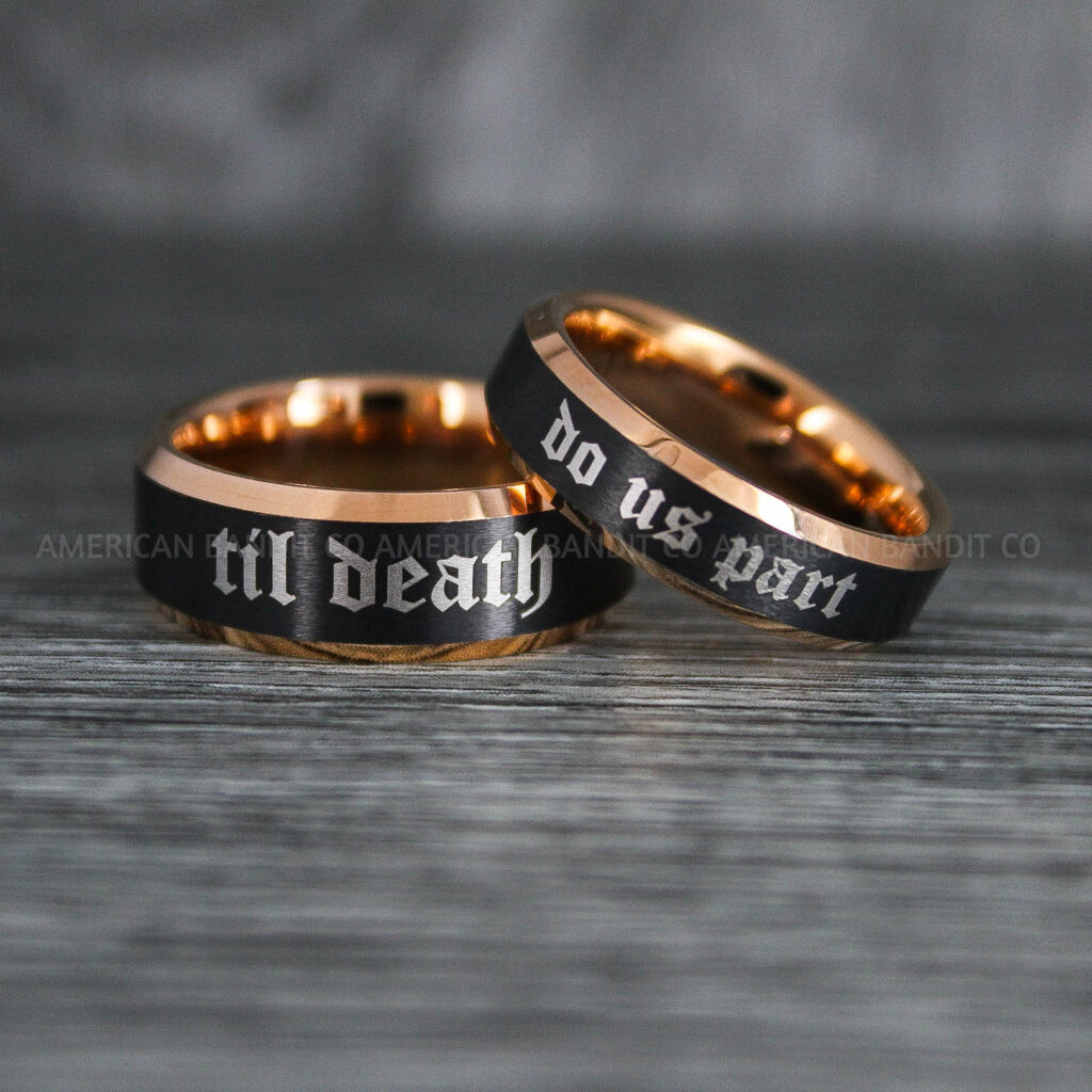 Til Death Do Us Part Rings, Til Death Do Us Part Wedding Rings, Black ...