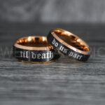 Til Death Do Us Part Rings, Til Death Do Us Part Wedding Rings, Black Wedding Bands - Image 2