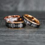 Til Death Do Us Part Rings, Til Death Do Us Part Wedding Rings, Black Wedding Bands