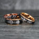 Til Death Do Us Part Rings, Til Death Do Us Part Wedding Rings, Black Wedding Bands