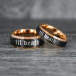 Til Death Do Us Part Rings, Til Death Do Us Part Wedding Rings, Black Wedding Bands