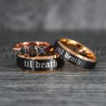 Til Death Do Us Part Rings, Til Death Do Us Part Wedding Rings, Black Wedding Bands