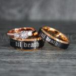 Til Death Do Us Part Rings, Til Death Do Us Part Wedding Rings, Black Wedding Bands