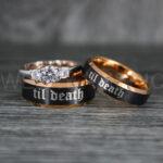 Til Death Do Us Part Rings, Til Death Do Us Part Wedding Rings, Black Wedding Bands