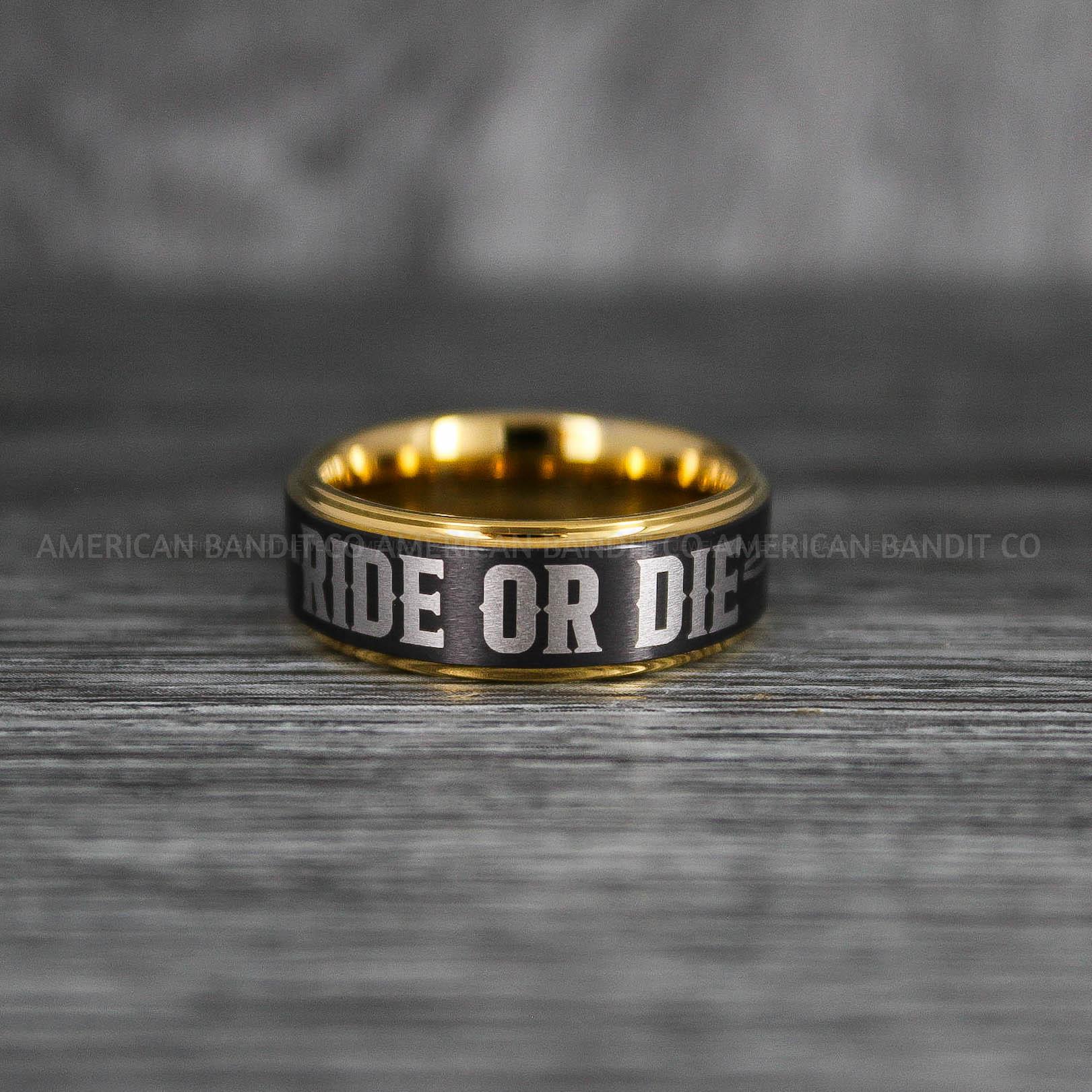 IMG_6411 Ride or Die Rings, Ride or Die, Ride or Die Wedding Rings, Ride or Die Wedding Bands, Black Wedding Rings, Black Wedding Bands, Biker Rings - Image 1