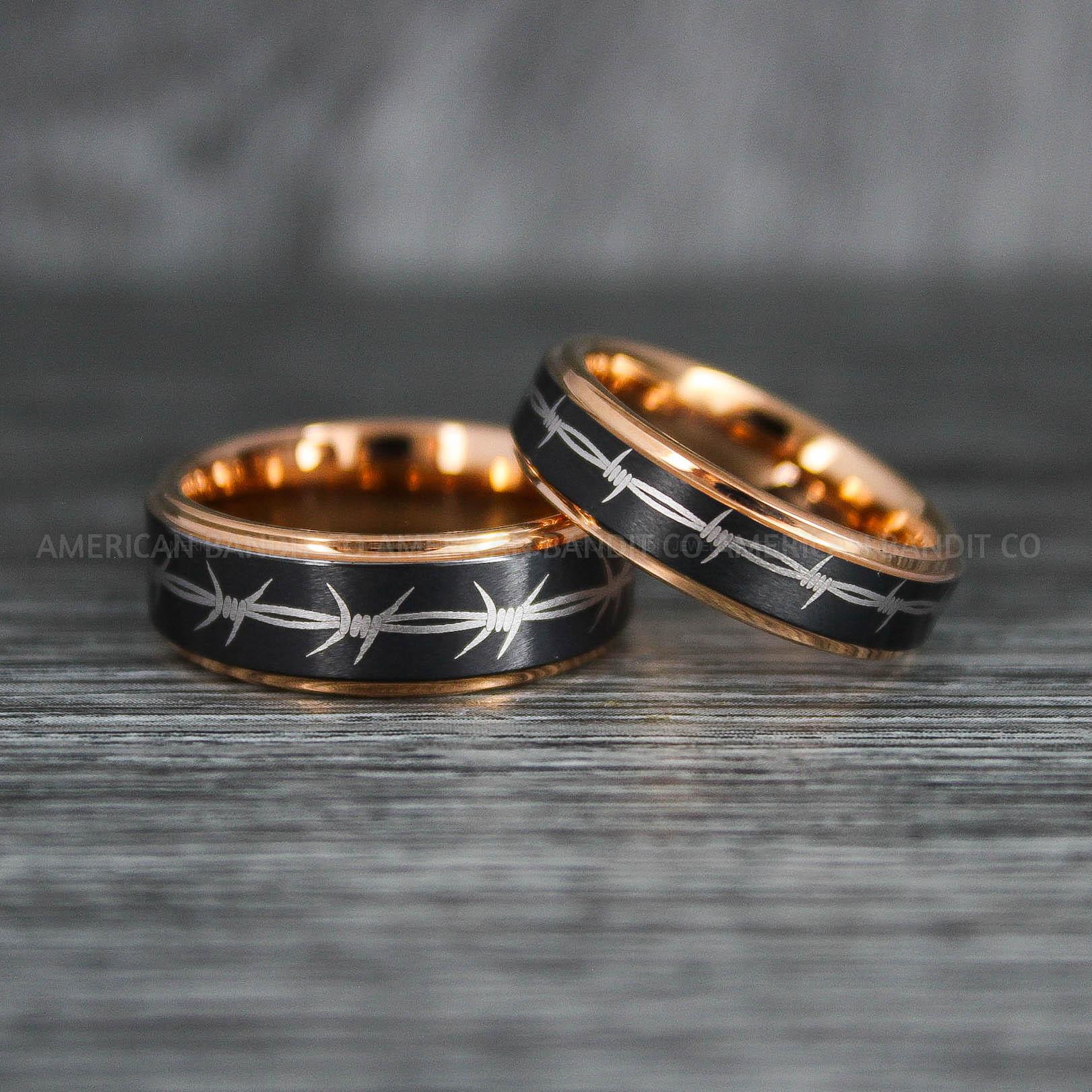 IMG_6423 Barb Wire Ring, Barbed Wire Ring, Barb Wire Wedding Ring, Couple Rings, Biker Rings - Image 1