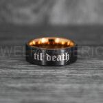 Til Death Do Us Part Rings, Til Death Do Us Part Wedding Rings, Black Wedding Bands - Image 2