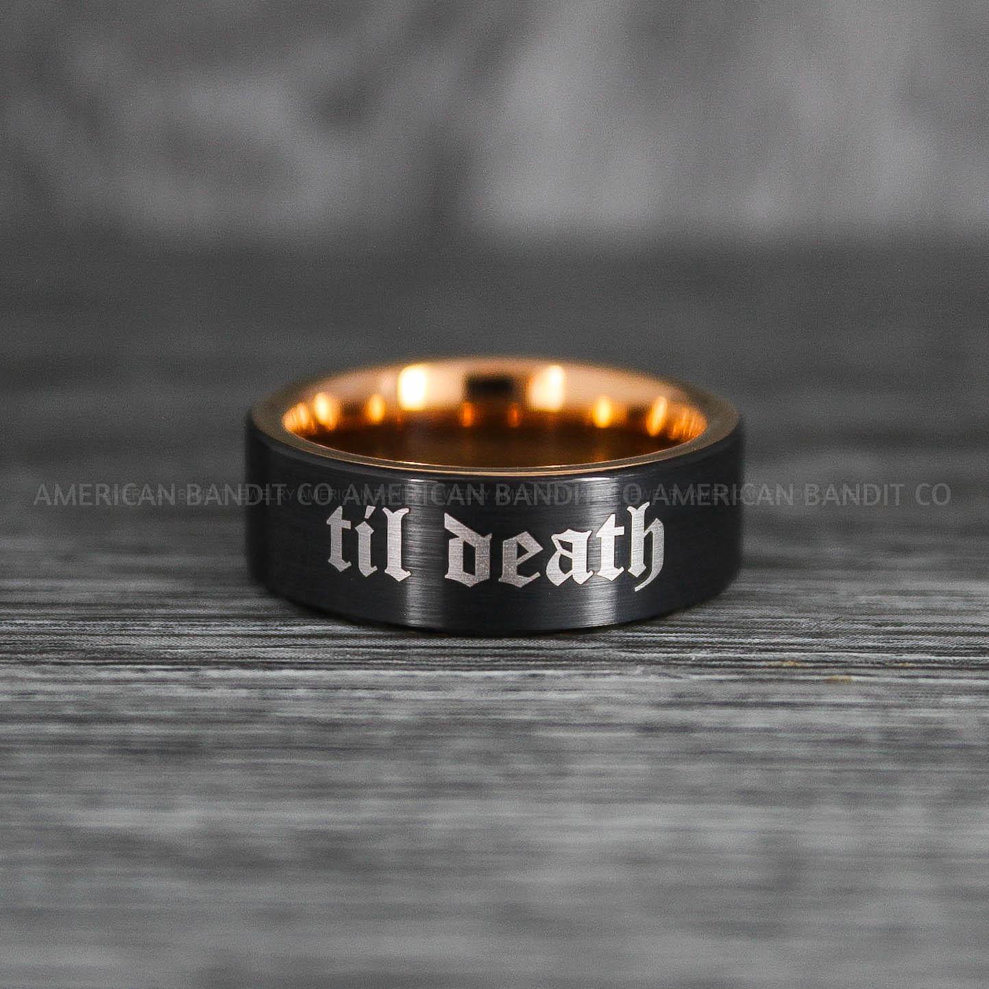 IMG_6427 Til Death Do Us Part Ring, Til Death Do Us Part Wedding Ring, Black Wedding Band - Image 1