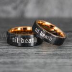 Til Death Do Us Part Rings, Til Death Do Us Part Wedding Rings, Black Wedding Bands - Image 4