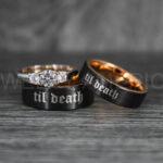 Til Death Do Us Part Rings, Til Death Do Us Part Wedding Rings, Black Wedding Bands