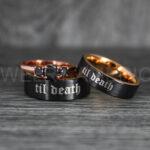 Til Death Do Us Part Rings, Til Death Do Us Part Wedding Rings, Black Wedding Bands