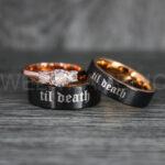 Til Death Do Us Part Rings, Til Death Do Us Part Wedding Rings, Black Wedding Bands