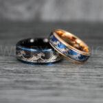 Ocean Wave Rings, Couple Rings, Wave Rings, Beach Jewelry, Beach Wedding Rings, Summer Wedding Rings