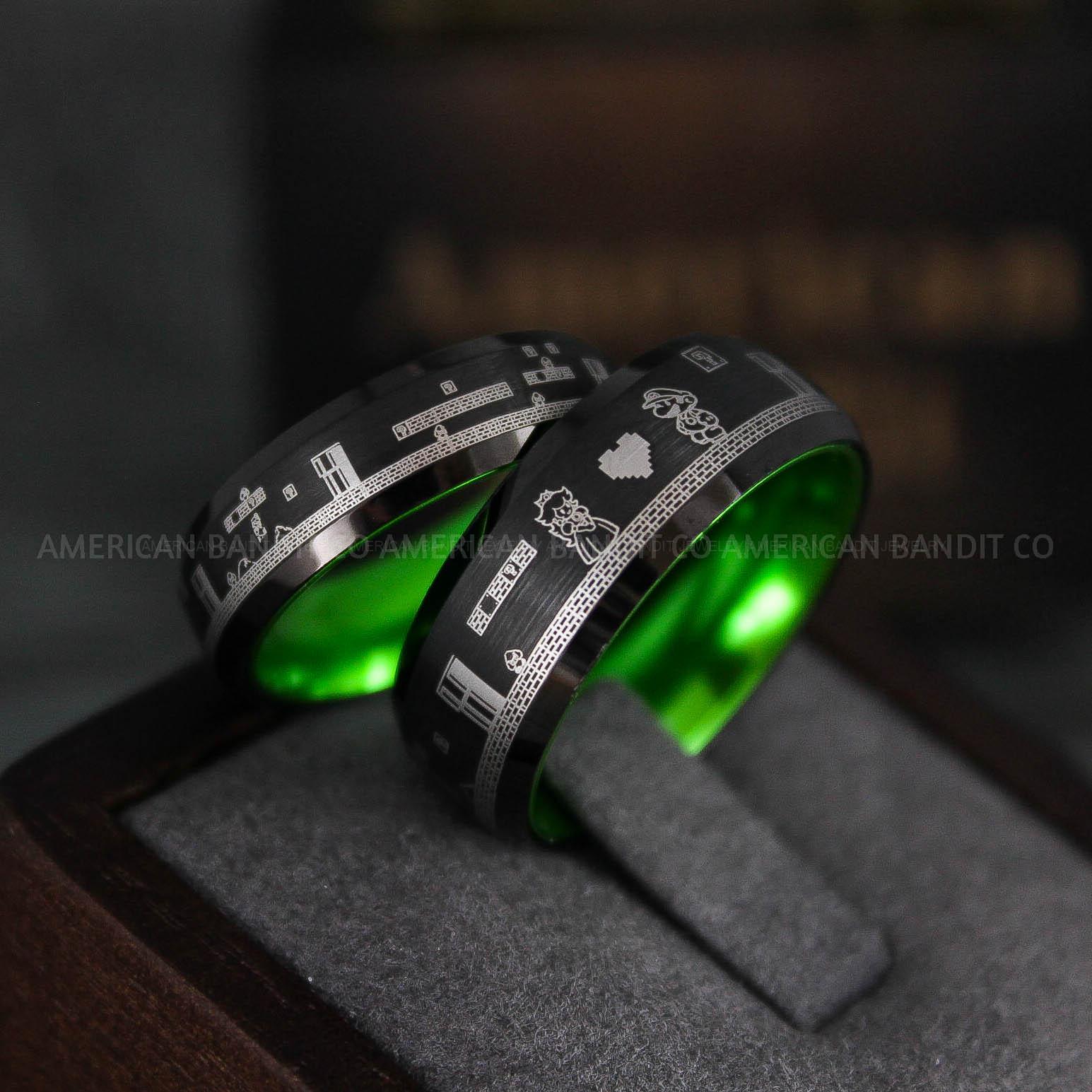 IMG_6467 Mario Rings, Couple Rings, Mario Brothers Wedding Rings, Gamer Rings, Gamer Jewelry, Mario Wedding Bands, Gamer Wedding Rings - Image 1