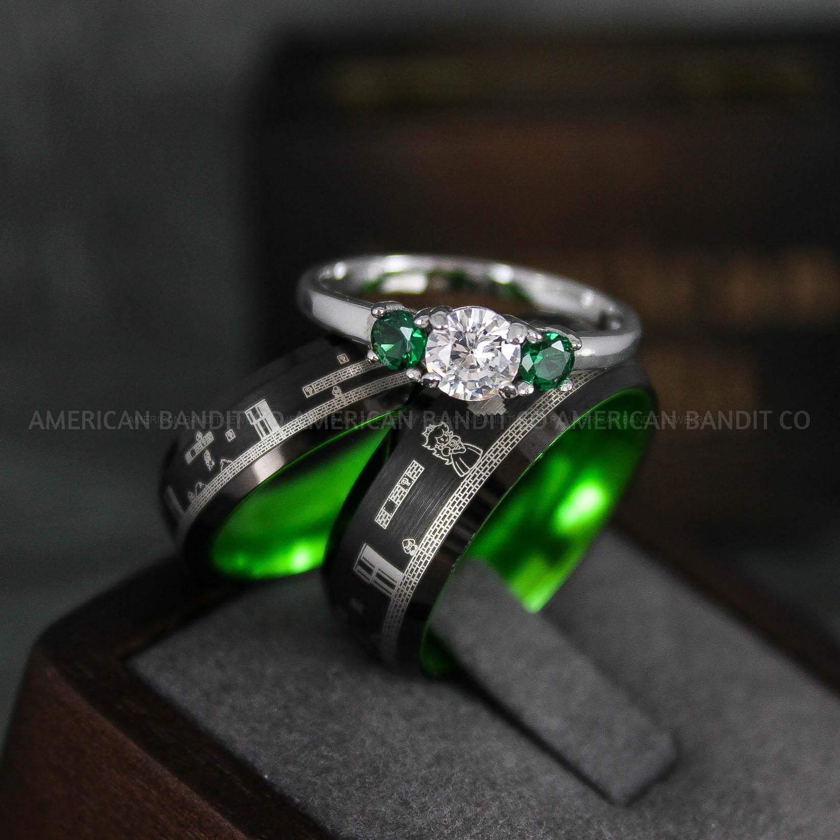 IMG_6469 Mario Rings, Couple Rings, Mario Brothers Wedding Rings, Gamer Rings, Gamer Jewelry, Mario Wedding Bands, Gamer Wedding Rings - Image 1