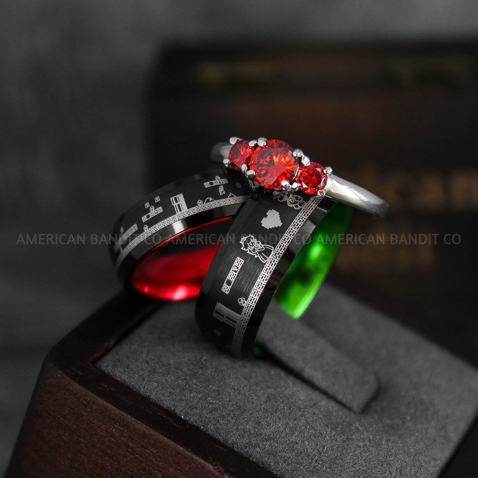 IMG_6472 Mario Rings, Couple Rings, Mario Brothers Wedding Rings, Gamer Rings, Gamer Jewelry, Mario Wedding Bands, Gamer Wedding Rings - Image 1