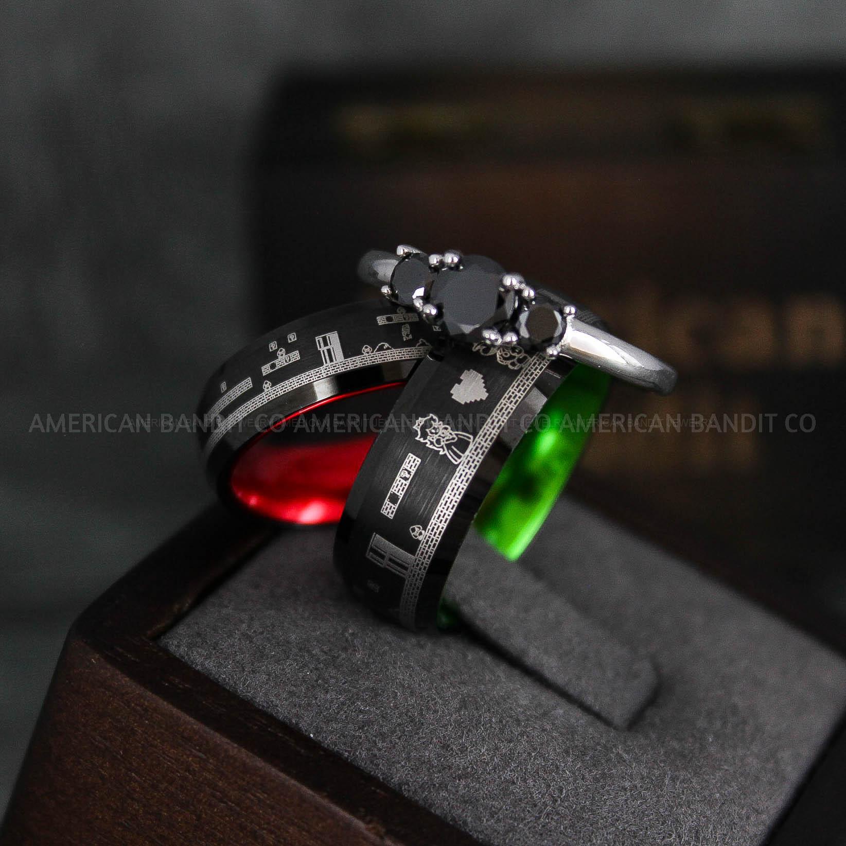 IMG_6473 Mario Rings, Couple Rings, Mario Brothers Wedding Rings, Gamer Rings, Gamer Jewelry, Mario Wedding Bands, Gamer Wedding Rings - Image 1