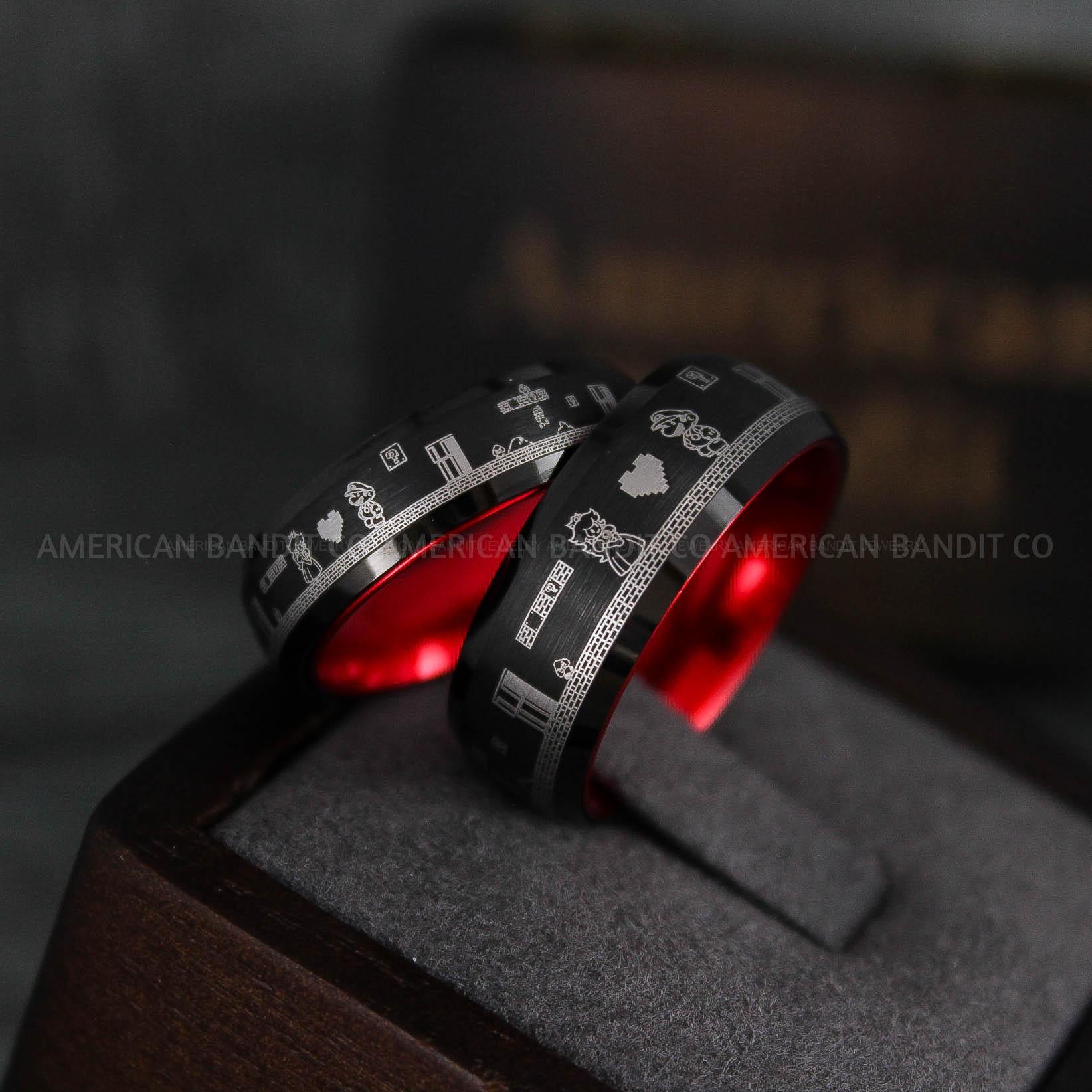 IMG_6475 Mario Rings, Couple Rings, Mario Brothers Wedding Rings, Gamer Rings, Gamer Jewelry, Mario Wedding Bands, Gamer Wedding Rings - Image 1