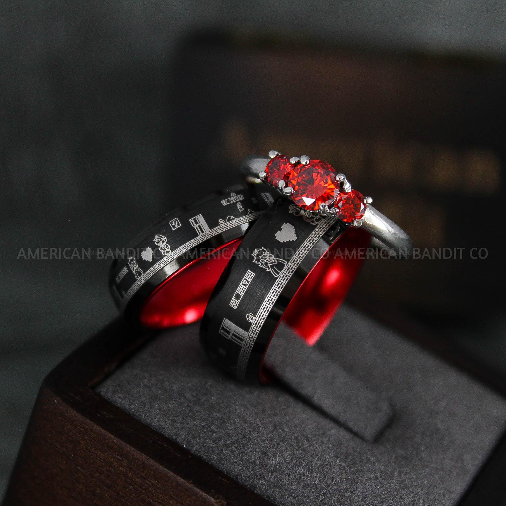 IMG_6476 Mario Rings, Couple Rings, Mario Brothers Wedding Rings, Gamer Rings, Gamer Jewelry, Mario Wedding Bands, Gamer Wedding Rings - Image 1