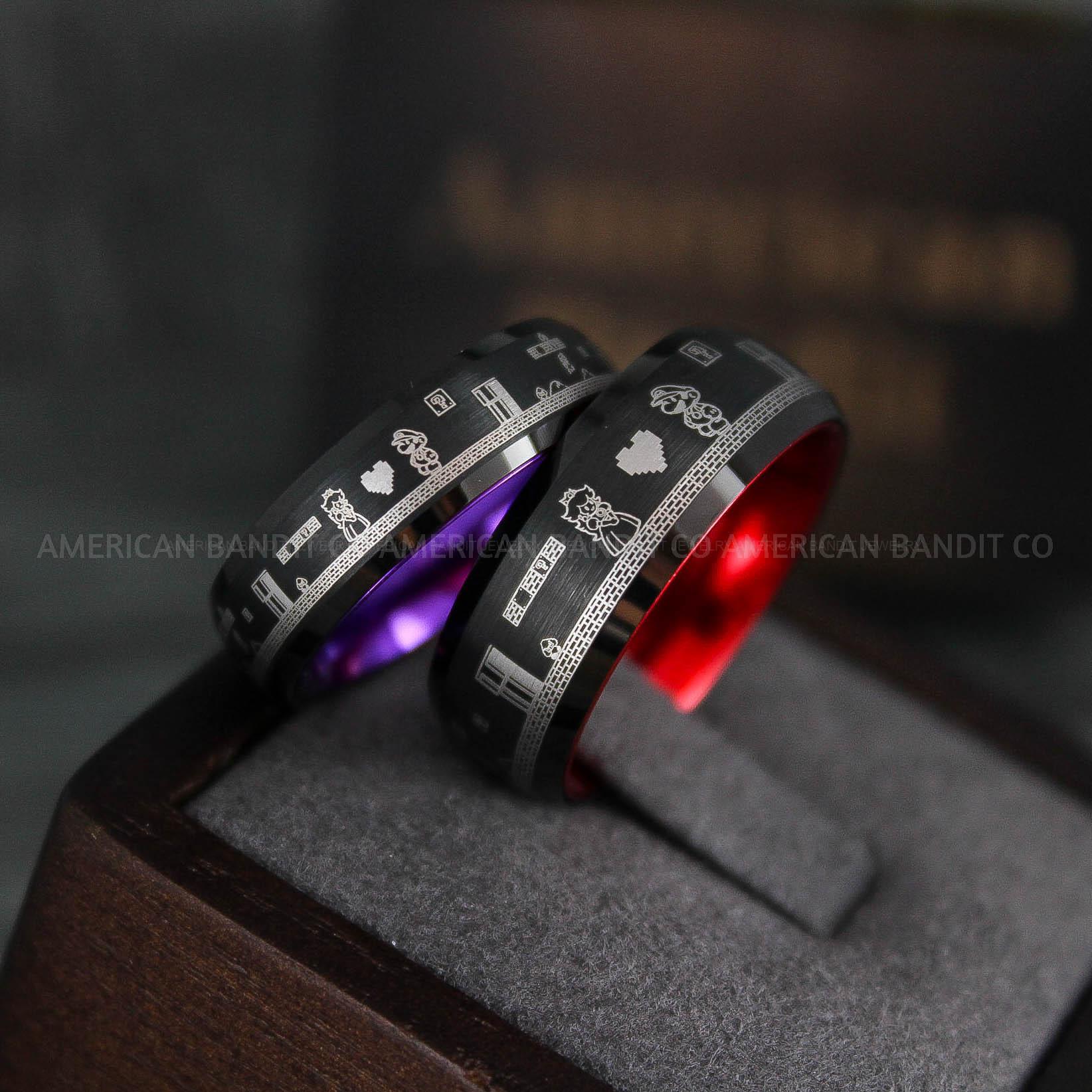 IMG_6478 Mario Rings, Couple Rings, Mario Brothers Wedding Rings, Gamer Rings, Gamer Jewelry, Mario Wedding Bands, Gamer Wedding Rings - Image 1