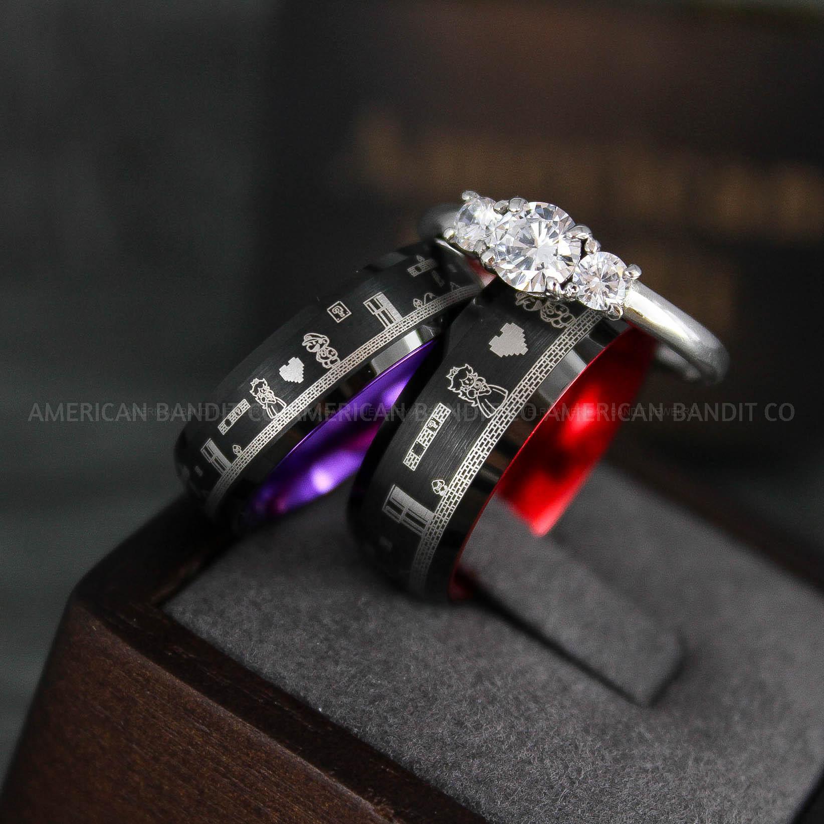IMG_6479 Mario Rings, Couple Rings, Mario Brothers Wedding Rings, Gamer Rings, Gamer Jewelry, Mario Wedding Bands, Gamer Wedding Rings - Image 1