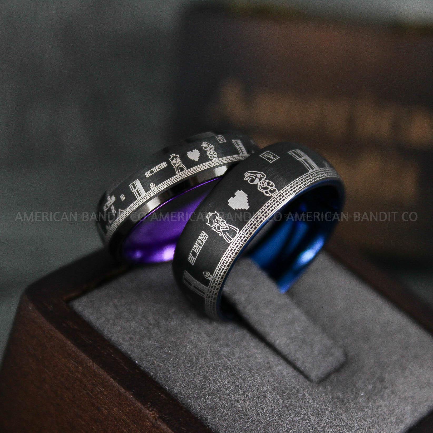 IMG_6483 Mario Rings, Couple Rings, Mario Brothers Wedding Rings, Gamer Rings, Gamer Jewelry, Mario Wedding Bands, Gamer Wedding Rings - Image 1