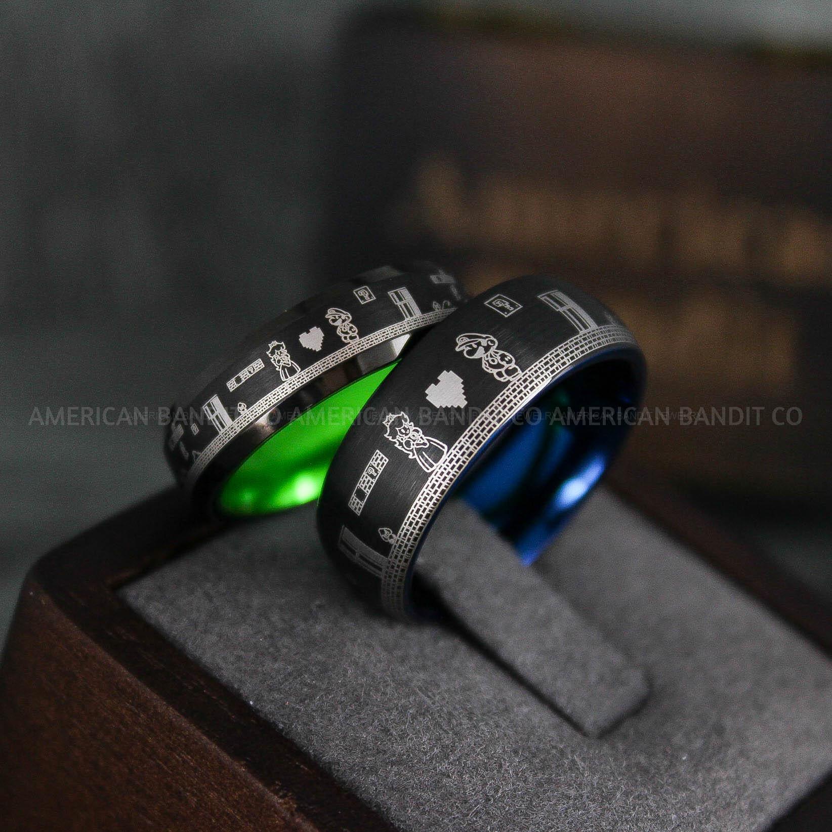 IMG_6484 Mario Rings, Couple Rings, Mario Brothers Wedding Rings, Gamer Rings, Gamer Jewelry, Mario Wedding Bands, Gamer Wedding Rings - Image 1