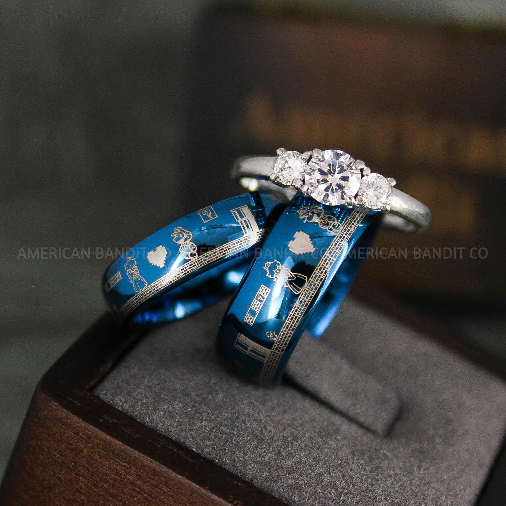 IMG_6489 Mario Rings, Couple Rings, Mario Brothers Wedding Rings, Gamer Rings, Gamer Jewelry, Mario Wedding Bands, Gamer Wedding Rings - Image 1