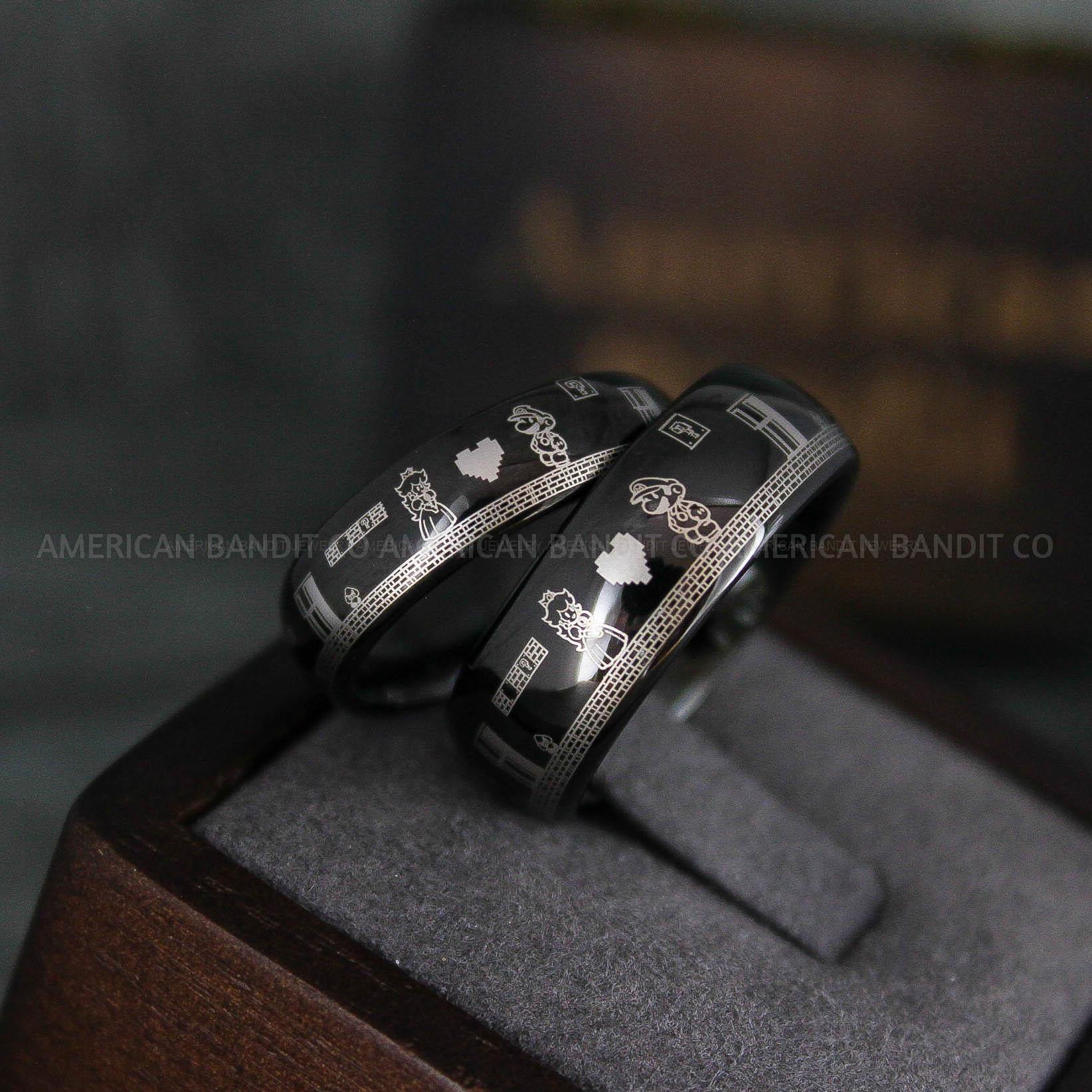 IMG_6492 Mario Rings, Couple Rings, Mario Brothers Wedding Rings, Gamer Rings, Gamer Jewelry, Mario Wedding Bands, Gamer Wedding Rings - Image 1