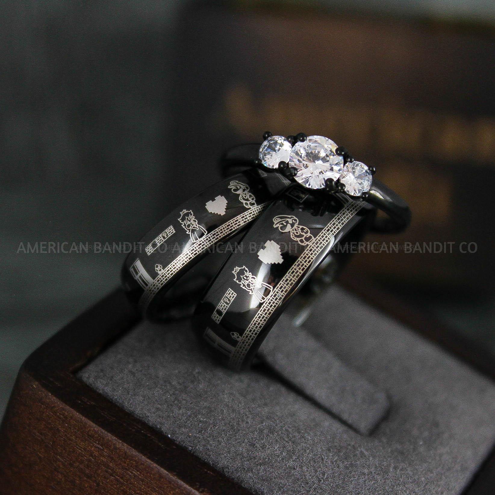 IMG_6495 Mario Rings, Couple Rings, Mario Brothers Wedding Rings, Gamer Rings, Gamer Jewelry, Mario Wedding Bands, Gamer Wedding Rings - Image 1