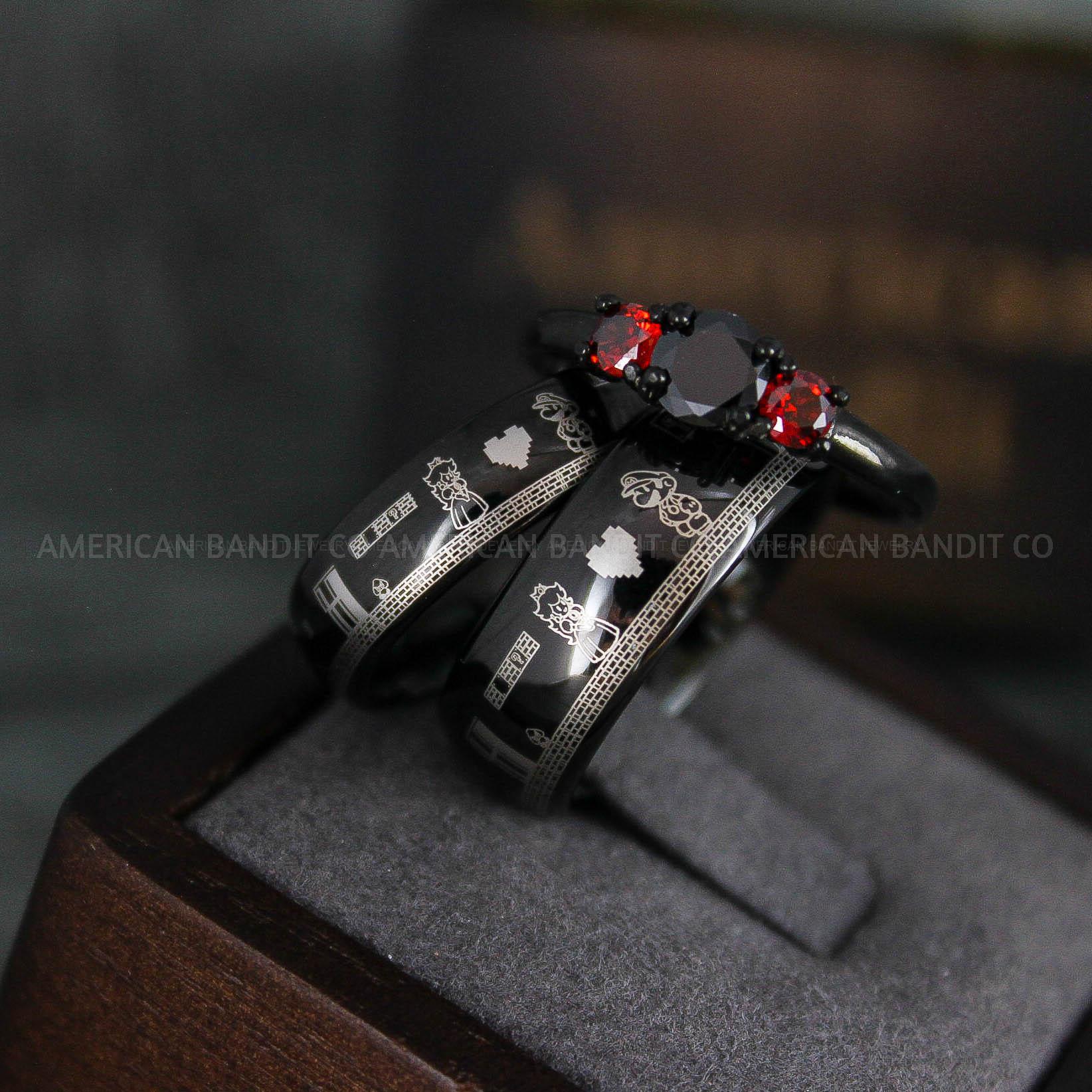 IMG_6497 Mario Rings, Couple Rings, Mario Brothers Wedding Rings, Gamer Rings, Gamer Jewelry, Mario Wedding Bands, Gamer Wedding Rings - Image 1