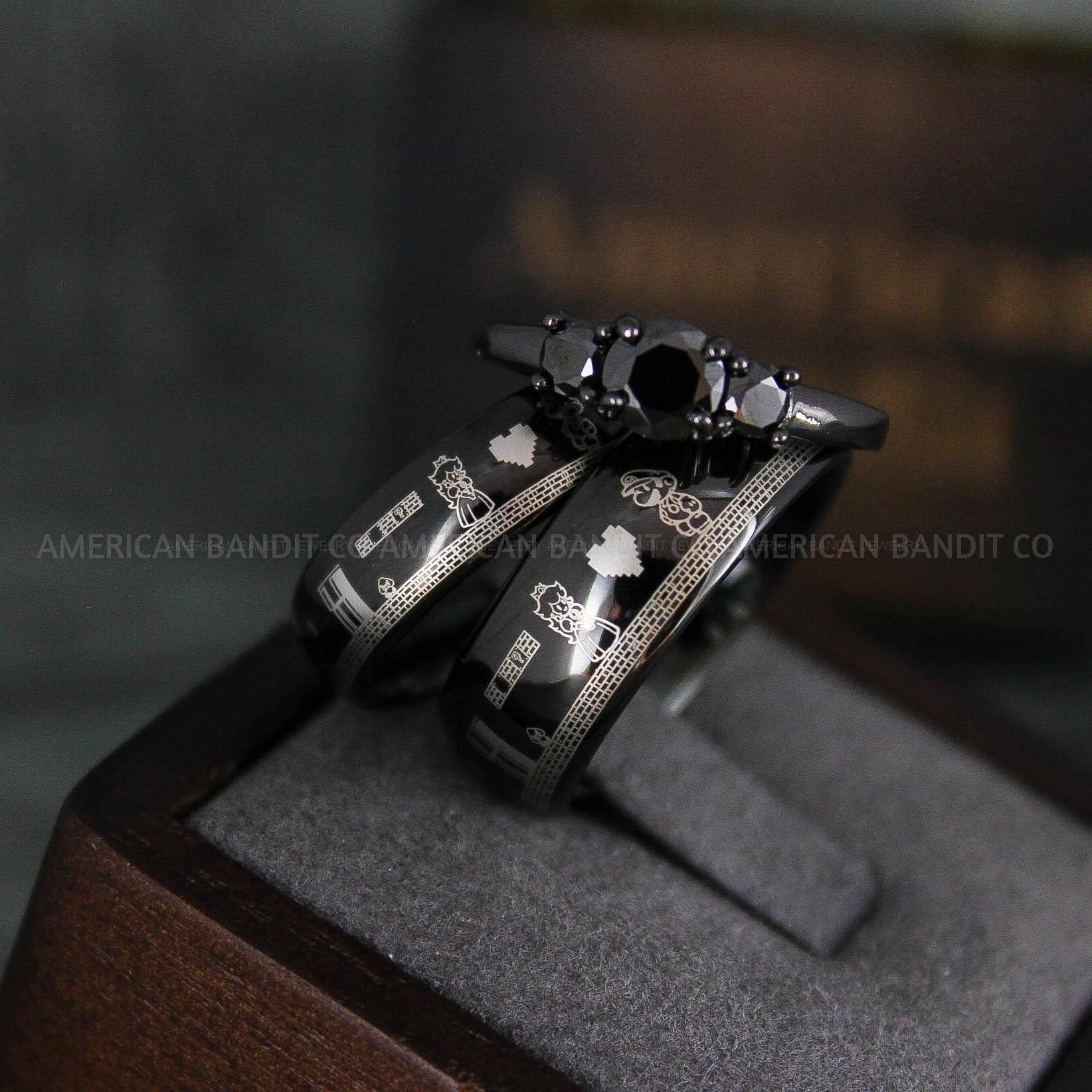 IMG_6498 Mario Rings, Couple Rings, Mario Brothers Wedding Rings, Gamer Rings, Gamer Jewelry, Mario Wedding Bands, Gamer Wedding Rings - Image 1