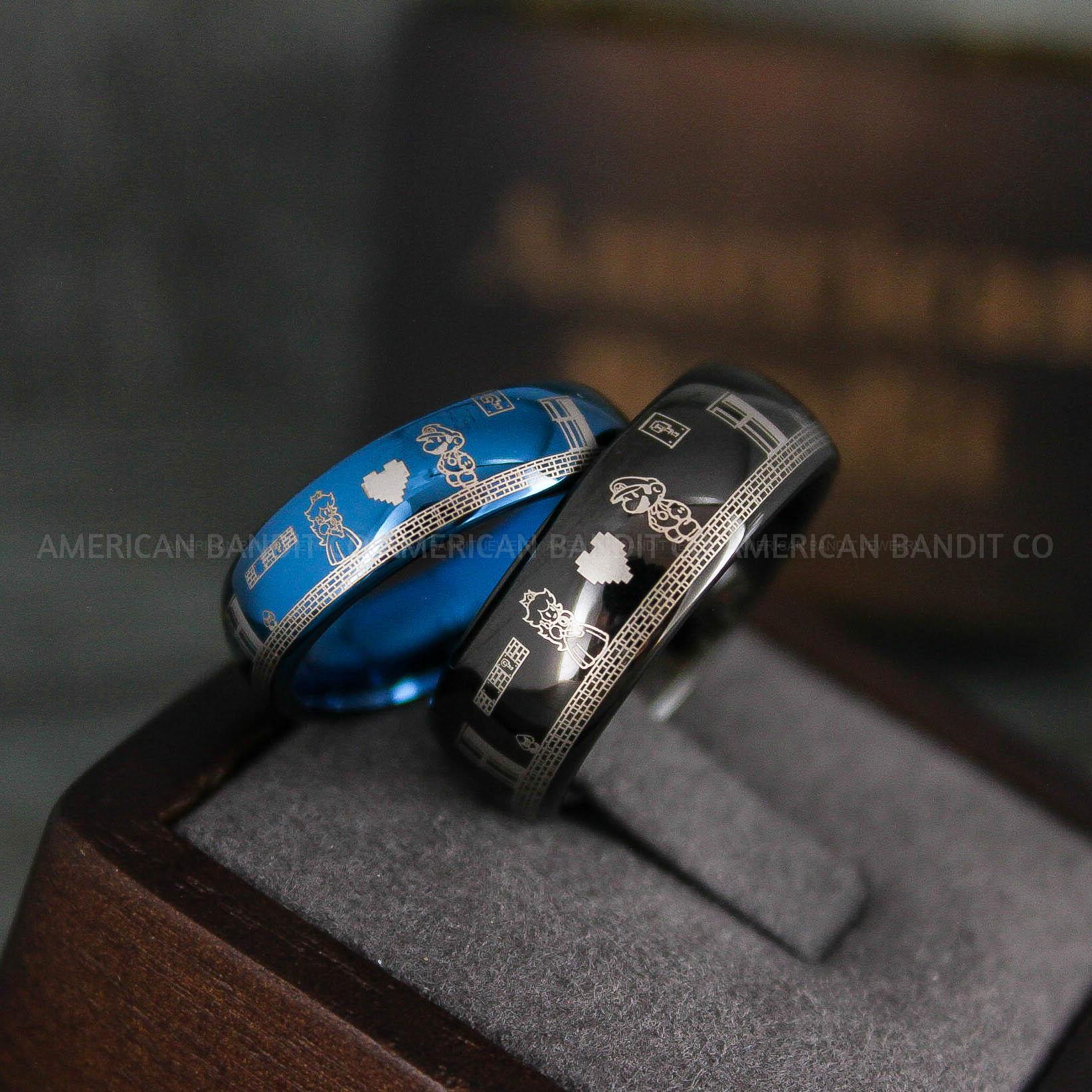 IMG_6499 Mario Rings, Couple Rings, Mario Brothers Wedding Rings, Gamer Rings, Gamer Jewelry, Mario Wedding Bands, Gamer Wedding Rings - Image 1