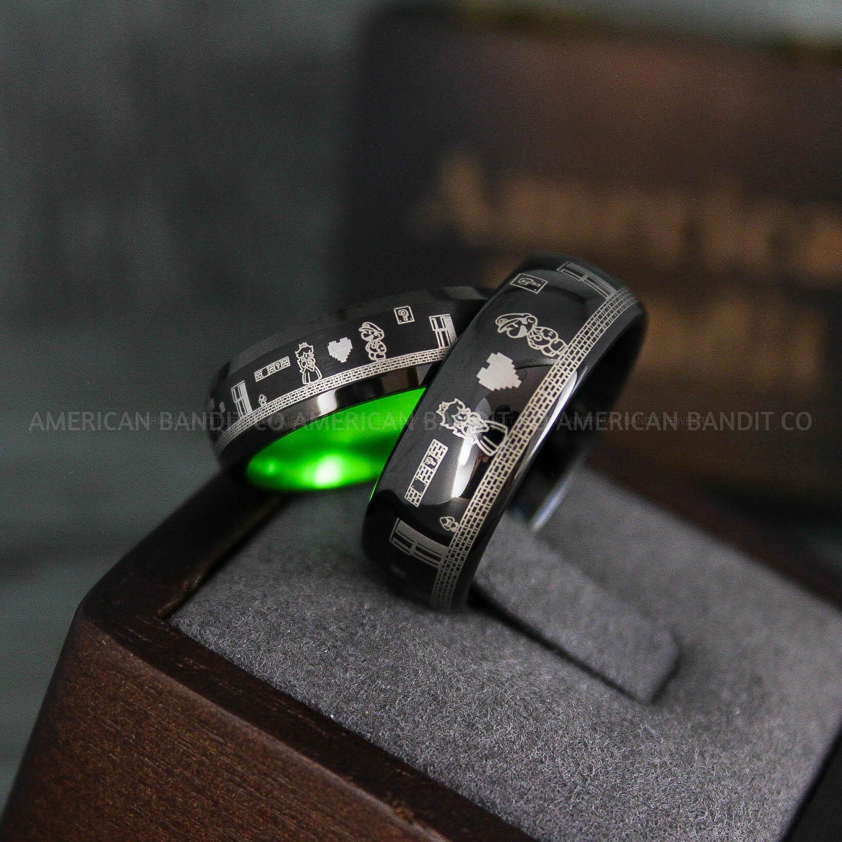 IMG_6502 Mario Rings, Couple Rings, Mario Brothers Wedding Rings, Gamer Rings, Gamer Jewelry, Mario Wedding Bands, Gamer Wedding Rings - Image 1
