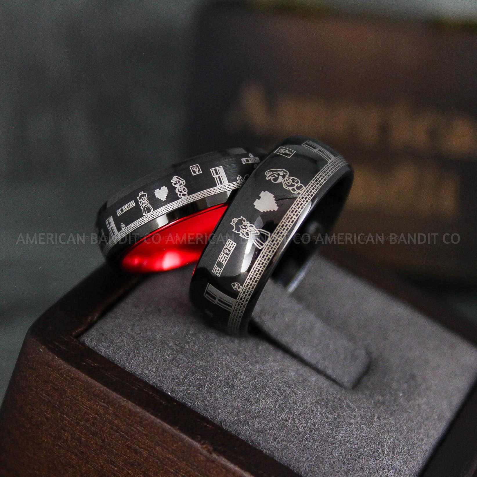 IMG_6503 Mario Rings, Couple Rings, Mario Brothers Wedding Rings, Gamer Rings, Gamer Jewelry, Mario Wedding Bands, Gamer Wedding Rings - Image 1