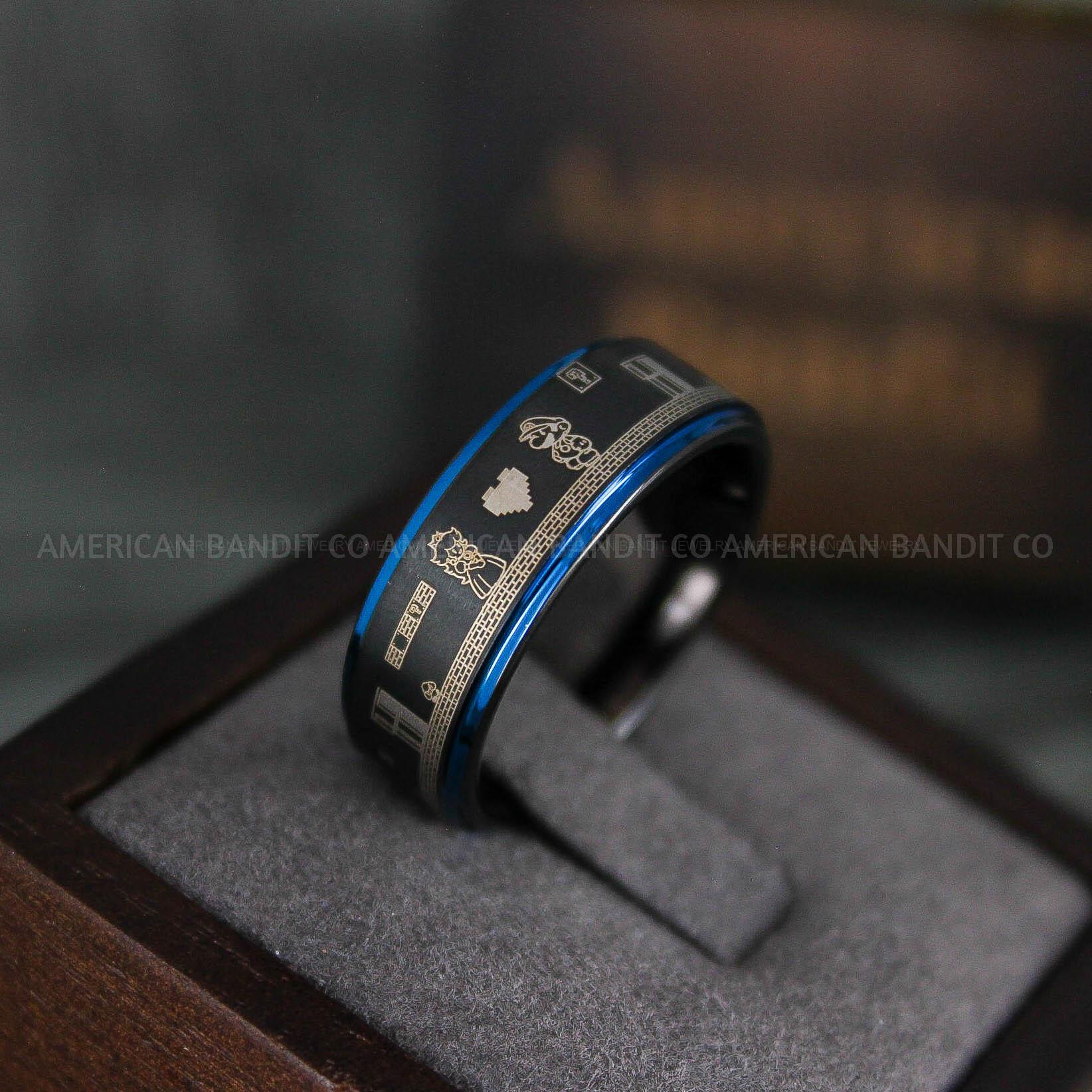 IMG_6509 Mario Ring, Mario Brothers Wedding Ring, Gamer Ring, Gamer Jewelry, Mario Wedding Band, Gamer Wedding Ring - Image 1