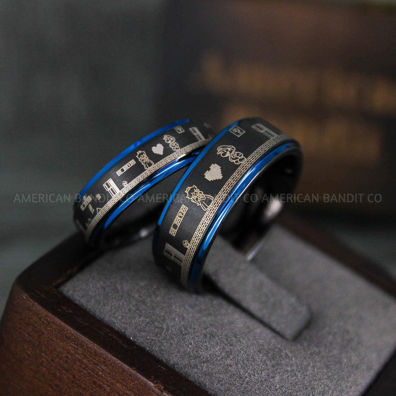 IMG_6510 Mario Ring, Mario Brothers Wedding Ring, Gamer Ring, Gamer Jewelry, Mario Wedding Band, Gamer Wedding Rings - Image 1