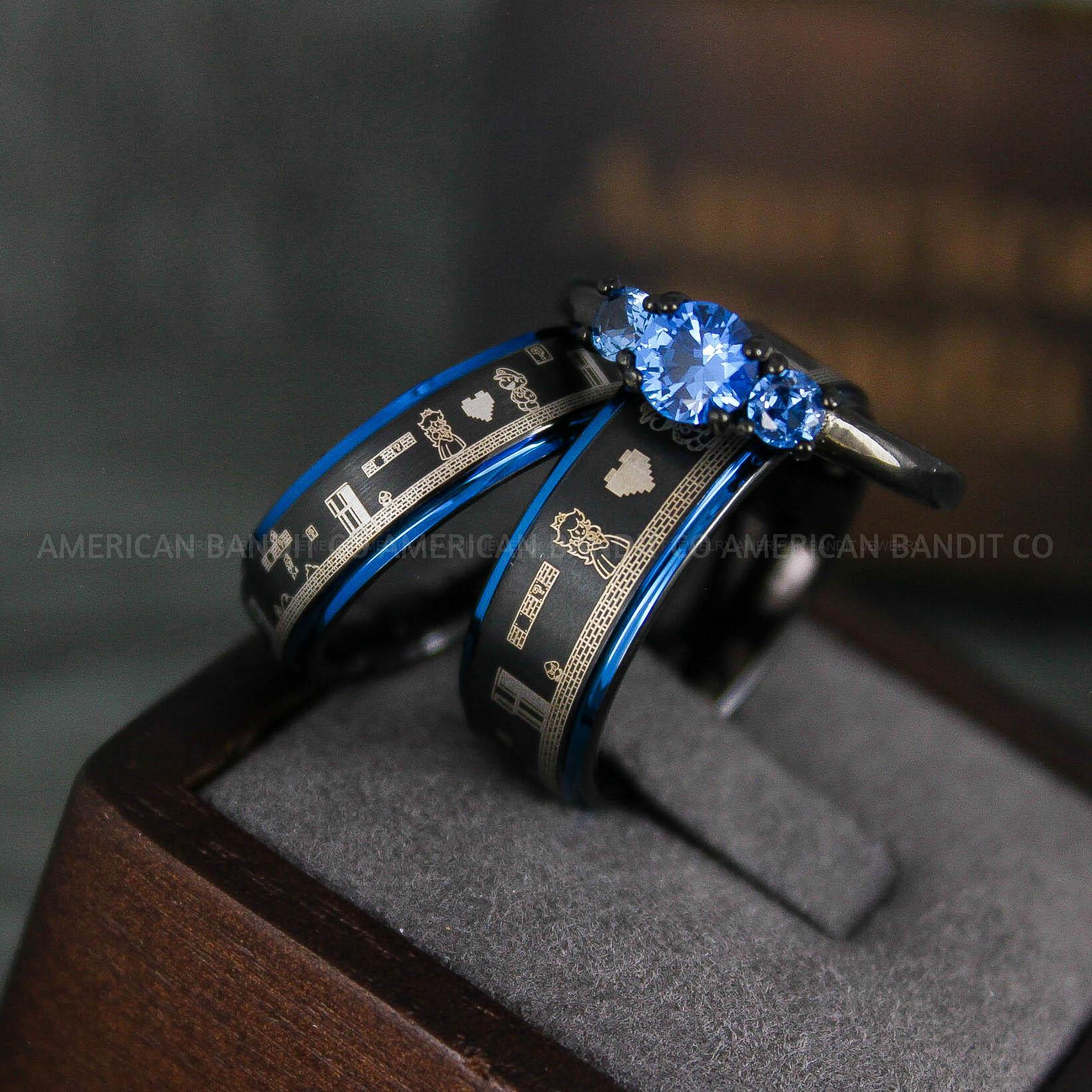 IMG_6511 Mario Ring, Mario Brothers Wedding Ring, Gamer Ring, Gamer Jewelry, Mario Wedding Band, Gamer Wedding Rings - Image 1