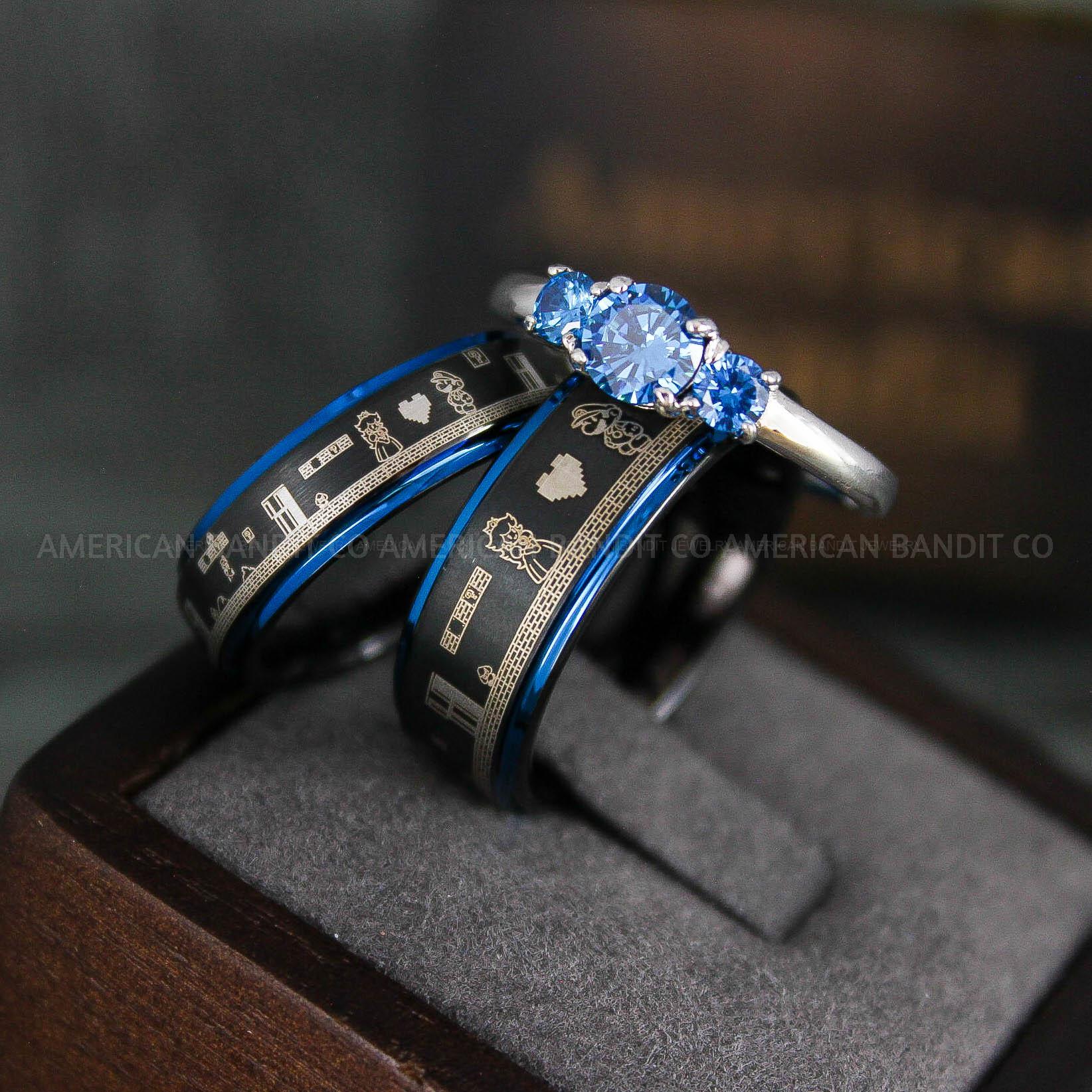 IMG_6512 Mario Ring, Mario Brothers Wedding Ring, Gamer Ring, Gamer Jewelry, Mario Wedding Band, Gamer Wedding Rings - Image 1