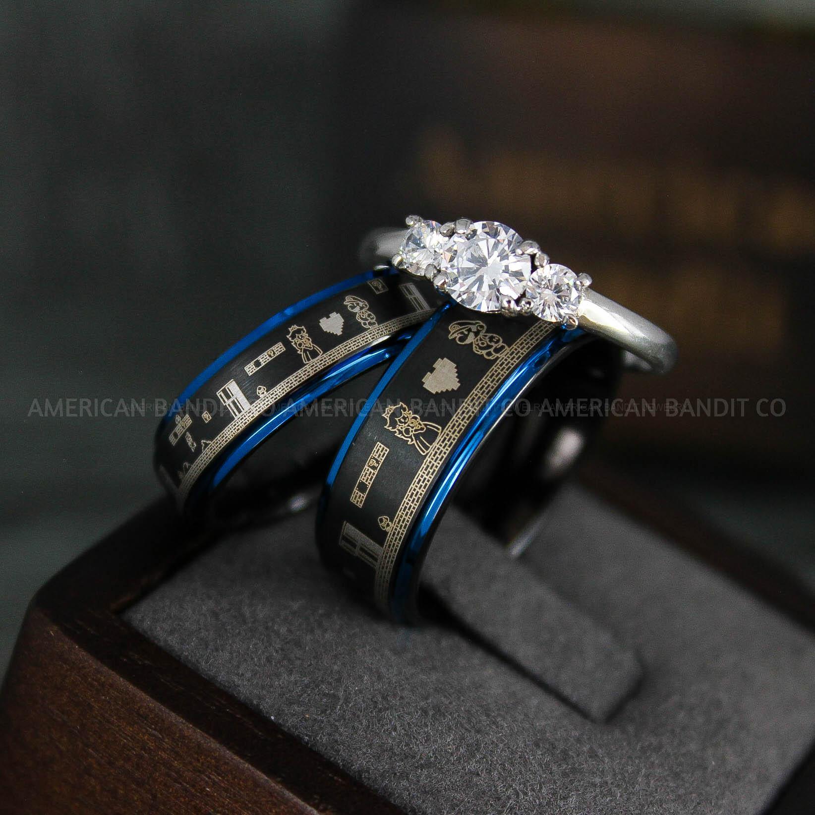 IMG_6513 Mario Ring, Mario Brothers Wedding Ring, Gamer Ring, Gamer Jewelry, Mario Wedding Band, Gamer Wedding Rings - Image 1