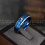 Bills Ring, Football Ring, Bills Wedding Ring, Bills Wedding Band, Blue Wedding Ring