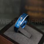 Bills Ring, Football Ring, Bills Wedding Ring, Bills Wedding Band, Blue Wedding Ring - Image 2