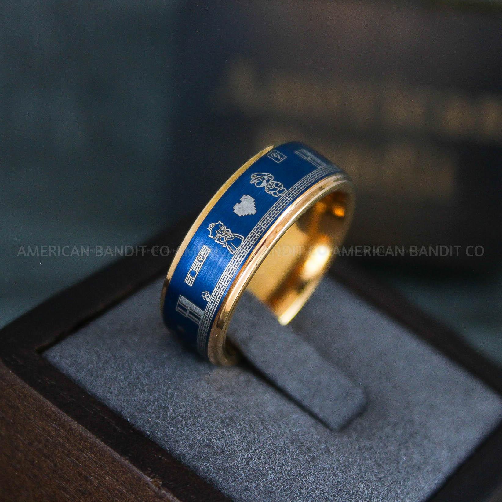 IMG_6517 Mario Ring, Mario Brothers Wedding Ring, Gamer Ring, Gamer Jewelry, Mario Wedding Band, Gamer Wedding Rings - Image 1