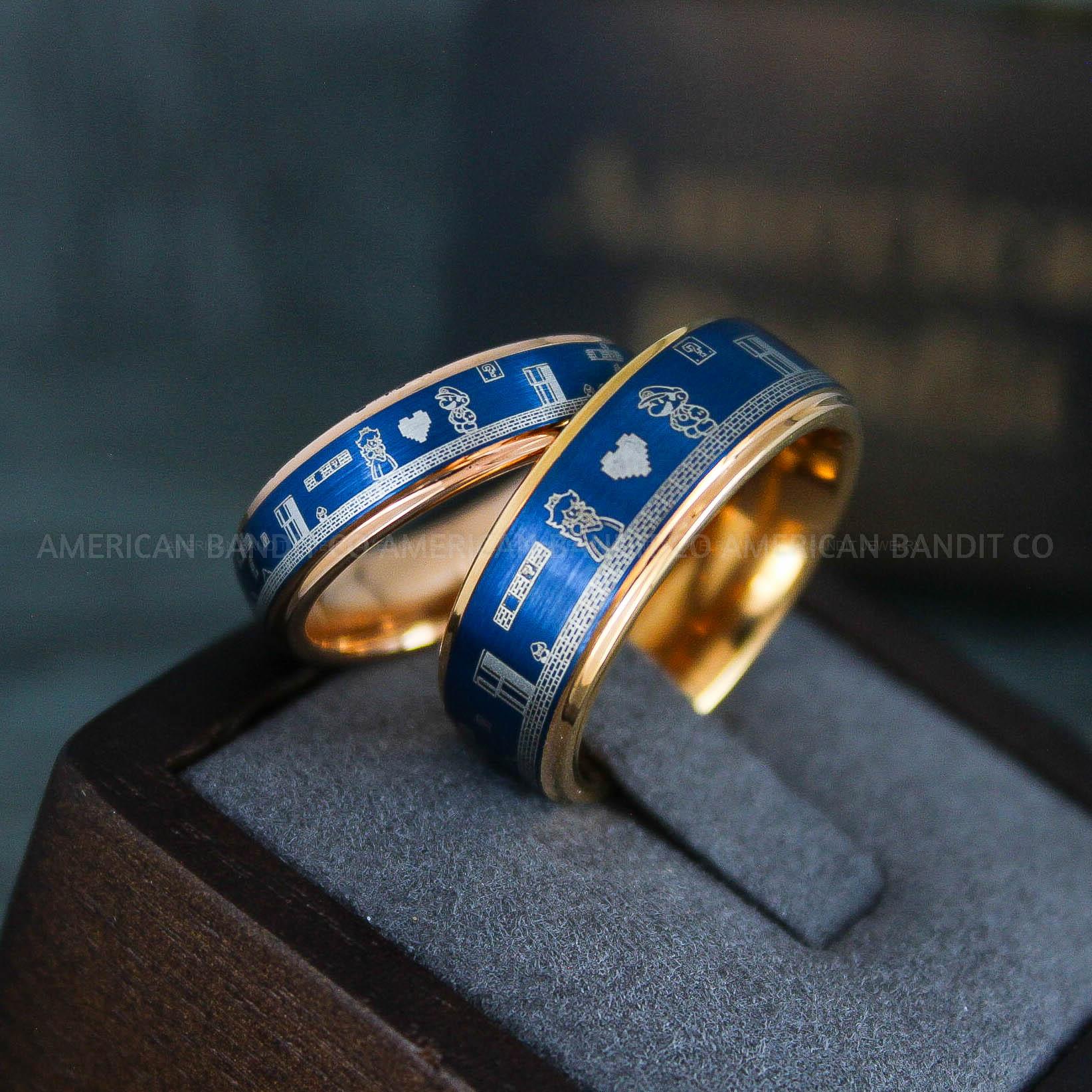 IMG_6518 Mario Ring, Mario Brothers Wedding Ring, Gamer Ring, Gamer Jewelry, Mario Wedding Band, Gamer Wedding Rings - Image 1