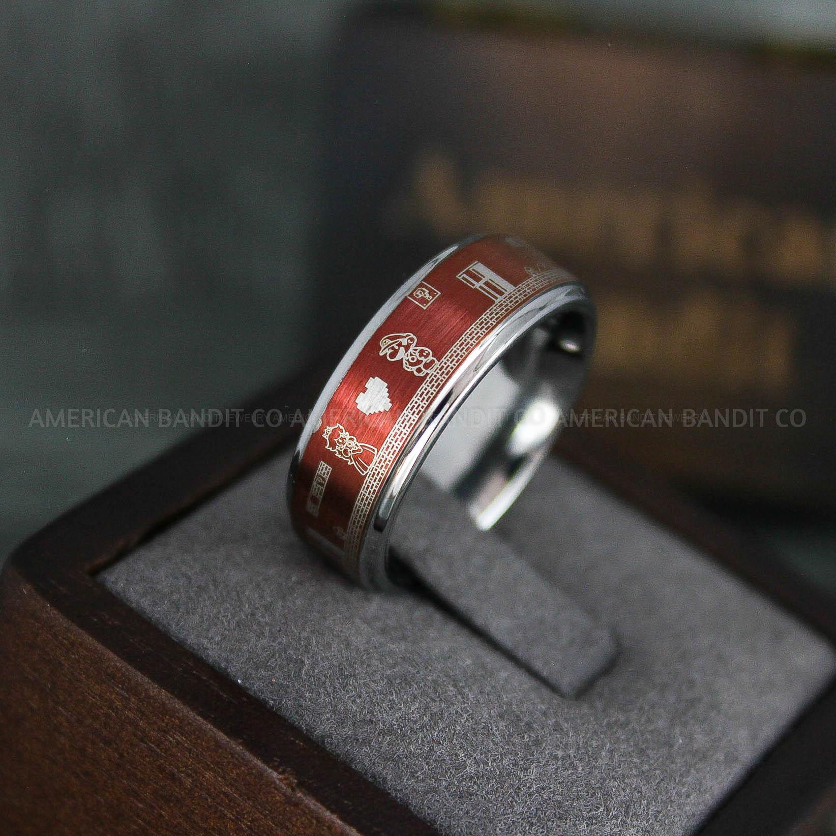 IMG_6519 Mario Ring, Mario Brothers Wedding Ring, Gamer Ring, Gamer Jewelry, Mario Wedding Band, Gamer Wedding Ring - Image 1